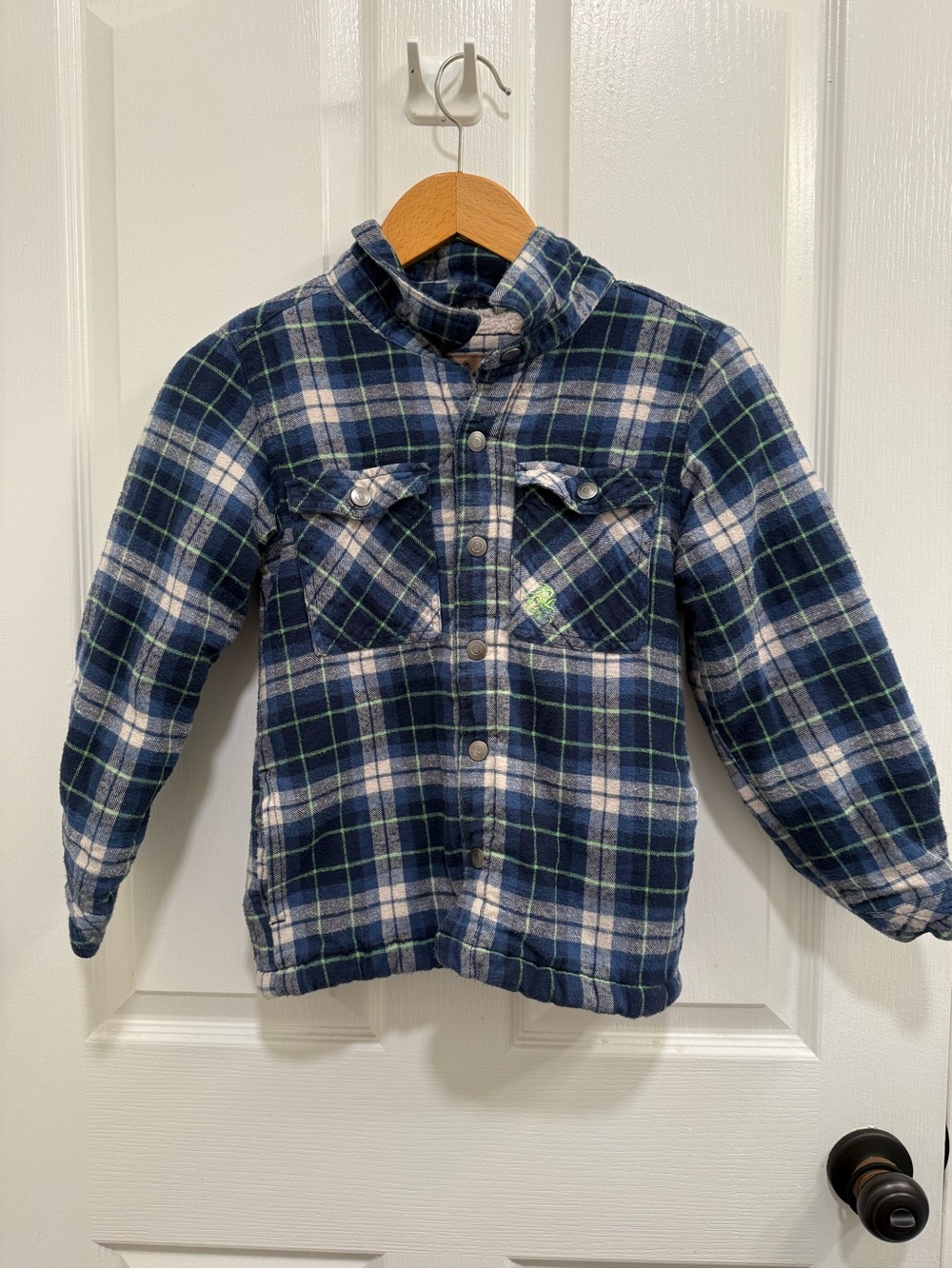 Legendary Whitetails Blue, White & Green Plaid Kids Button-Front Shirt